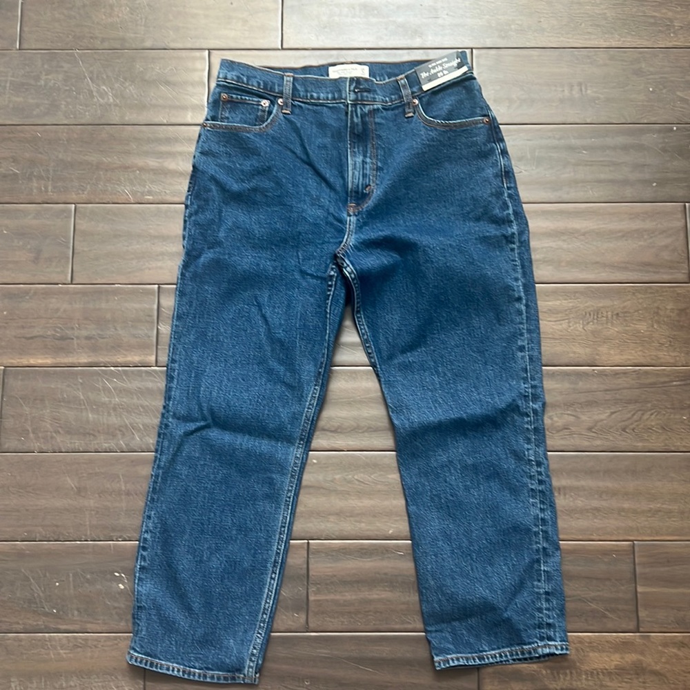 Abercrombie ankle straight jeans ultra high ride size 29 short curve love.